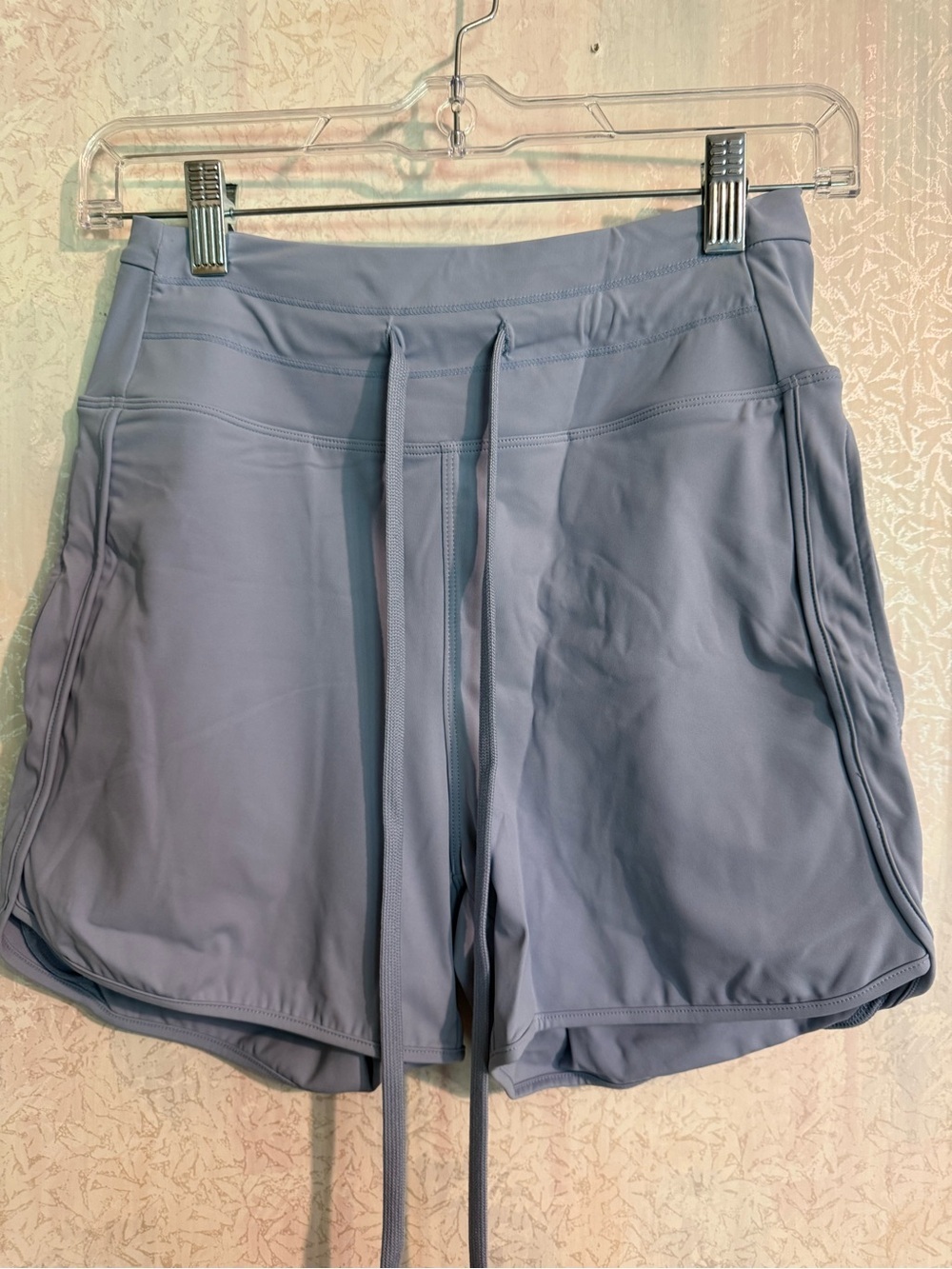 HALARA‎ Light Blue Women's Athletic Two Pockets High Waisted Drawstring Shorts